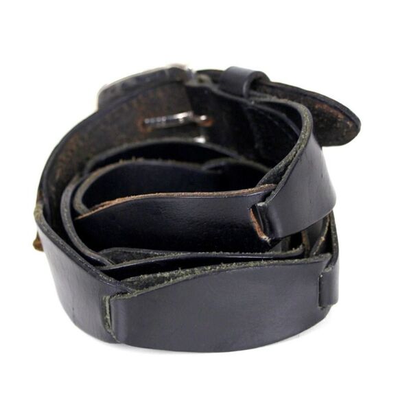 BRAIDED BLACK LEATHER 1.25"Wd DRESS CASUAL WOMEN'S BELT Sz S (A58 - Picture 4 of 11